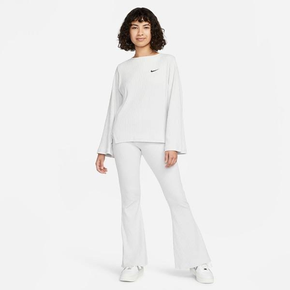 Nike Women's High-Waisted Ribbed Jersey Flared Pants